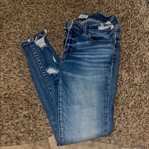 BKE Distressed Blue Skinny Jeans